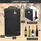 opux 2 Bottle Wine Carrier Tote, Insulated Leakproof Wine Cooler Bag, Wine - Image 3