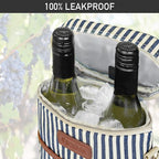 opux 2 Bottle Wine Carrier Tote, Insulated Leakproof Wine Cooler Bag, Wine - Image 5