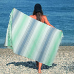 HILLFAIR Cotton Turkish Beach Towels, Quick Dry Lightweight Sand Free Peshtemal - Image 2