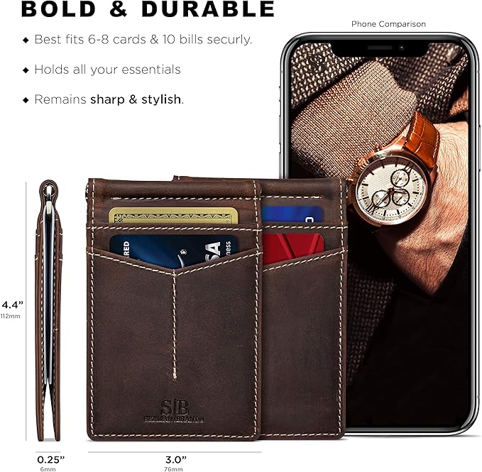 SERMAN BRANDS RFID Blocking Wallet Slim Bifold - Image 3