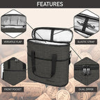 opux 3 Bottle Wine Carrier Tote, Insulated Leakproof Wine Cooler Bag, Wine - Image 4