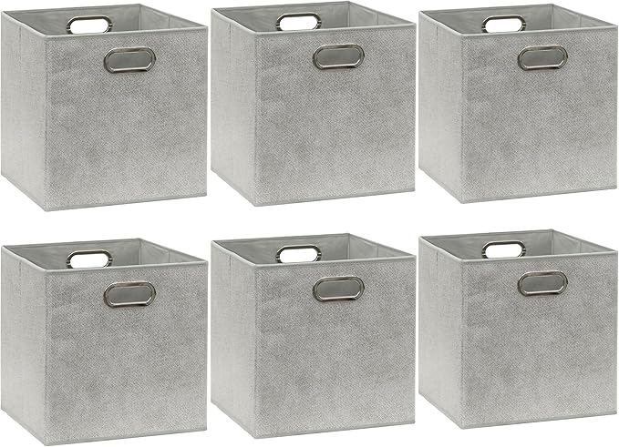 SIMPLE HOUSEWARE 11-Inch Collapsible Fabric Cube Storage Bin - Image 4