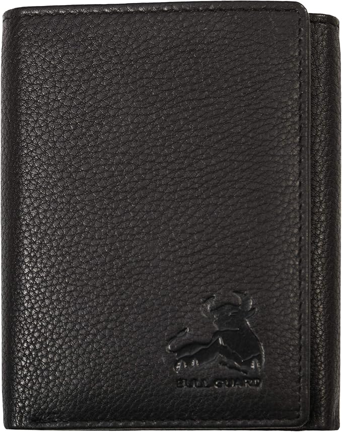 BULL GUARD Mens RFID Wallet, ID and Secret Pocket, Trifold by BullGuard