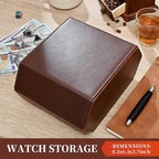 Watch Roll Travel Case for 4 Watchs Storage and Organizer, Leather Watch Box - Image 6