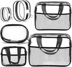 XEWEA Clear Travel Toiletry Bags & Small Electronic Accessories Organizer Case by XEWEA
