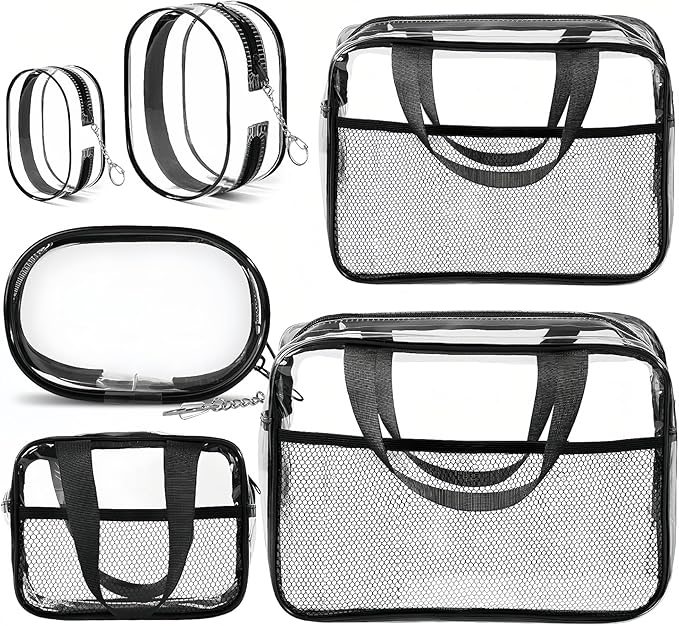 XEWEA Clear Travel Toiletry Bags & Small Electronic Accessories Organizer Case by XEWEA