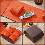 Watch Roll Travel Case for 4 Watchs Storage and Organizer, Leather Watch Box - Image 2