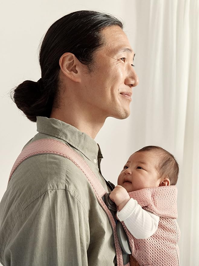 BabyBjörn Baby Carrier Mini, 3D Mesh, Dusty Pink | Newborn Carrier, Easy-to-Use - Image 9