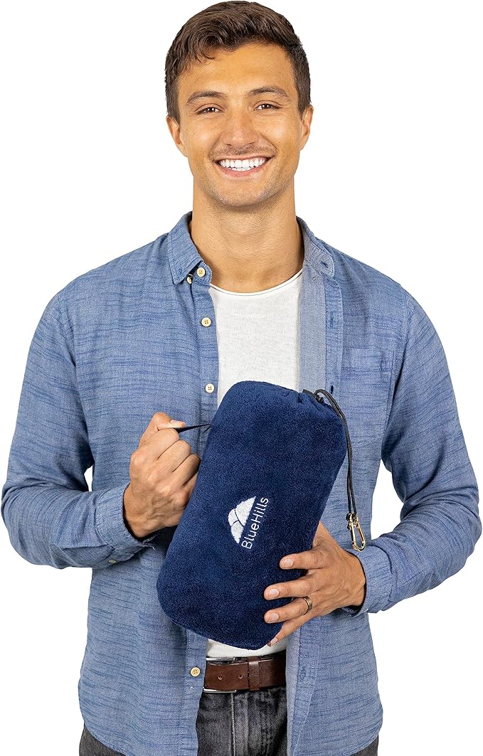 BlueHills Travel Blanket Pillow Rolled Premium Soft Plush Airplane Throw - Image 7