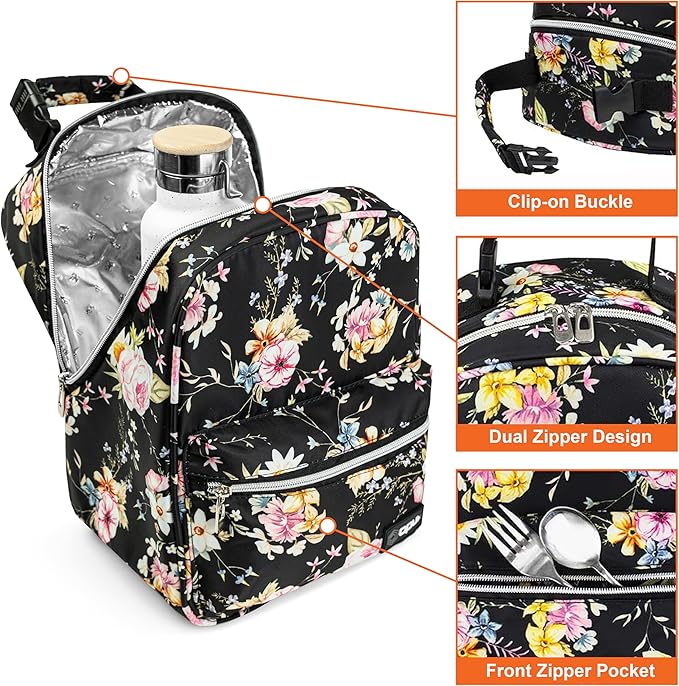opux Lunch Box for Girls Boys Kids, Insulated Leakproof Lunch Bag, Reusable - Image 4