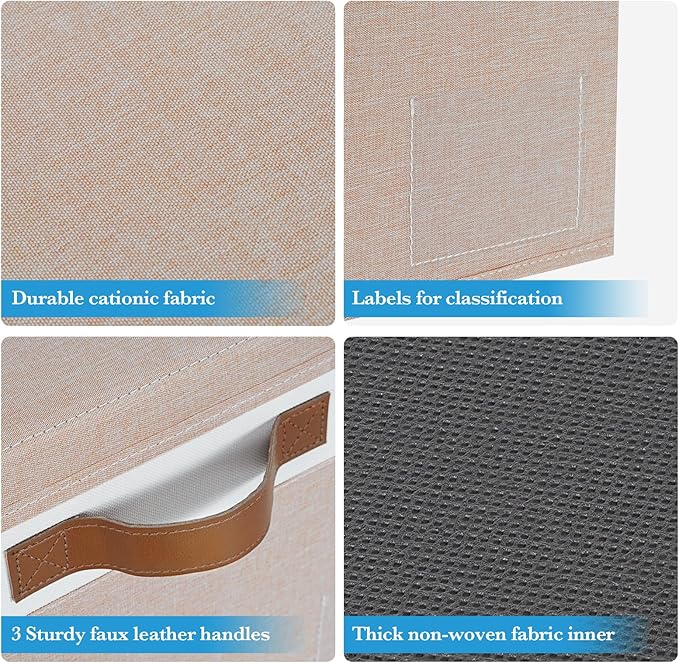 Extra Large Storage Bins with Lids, Foldable Fabric Storage Baskets with Lids - Image 5