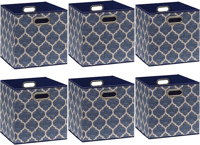 SIMPLE HOUSEWARE 11-Inch Collapsible Fabric Cube Storage Bin - Image 4