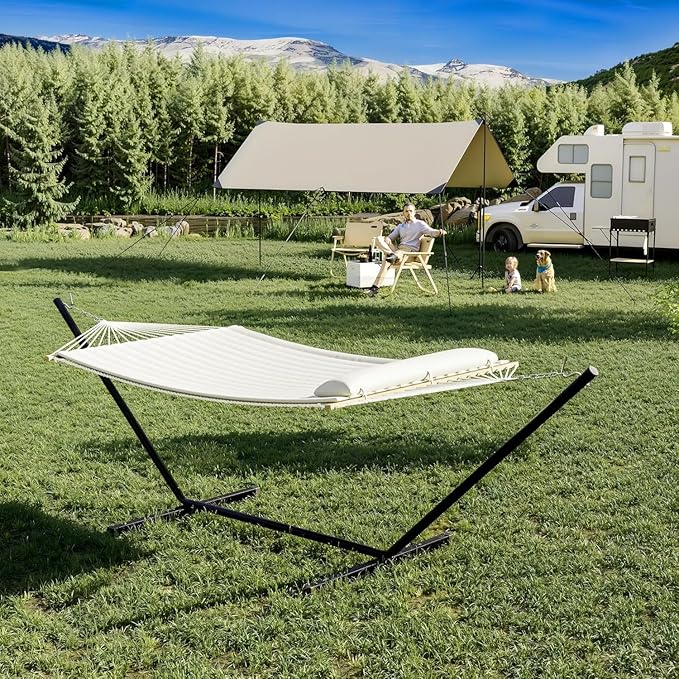 Double Hammock with Stand for 2 Persons Outdoor, Heavy Duty 450lb Capacity - Image 4