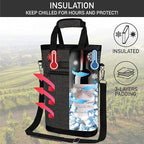 opux Two Bottle Wine Bag Carrier Tote, Insulated Leakproof 2 Bottle Wine Cooler - Image 3