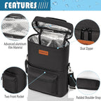 Insulated Wine Carrier Bag for 2 Bottles - Image 2