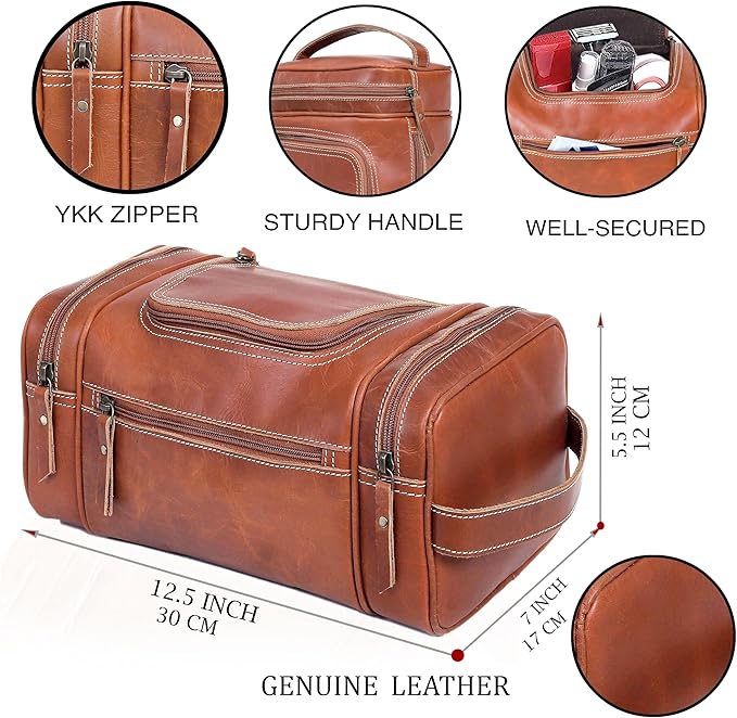 VC VINTAGE COUTURE Leather Toiletry Bag - Image 5