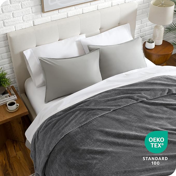 Bare Home Textured Fleece Blanket - Image 5