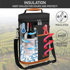 opux 2 Bottle Wine Carrier Tote, Insulated Leakproof Wine Cooler Bag, Wine - Image 2