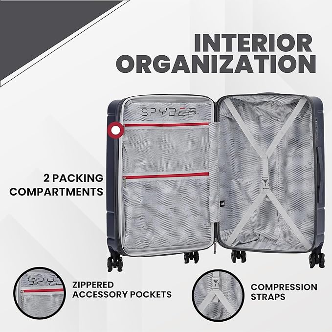 Spyder Carve 25 Inch Medium Expandable Hardside Upright Suitcase, - Image 2
