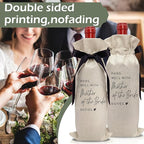 RYIGYWE Cute Bow Ribbon Engagement Gift Wine Bag - 1 PCS Bride to Be Gifts for Bridesmaids Bride and Groom Couples Her Him Will You Be My Bridesmaid for Getting Married Engagement Bridal Shower - A54