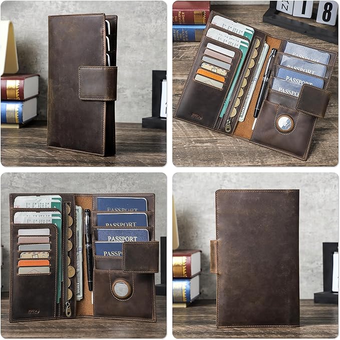 Top Grain Leather Travel Passport Wallet Holder - Image 2