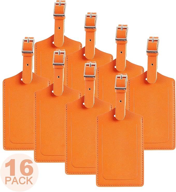 8 Pack Leather Luggage Travel Bag Tags by Travelambo by Travelambo