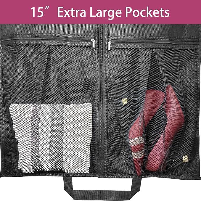 54" Garment Bags for Travel, 2 Pack Dress Bag for Hanging Clothes Storage - Image 4