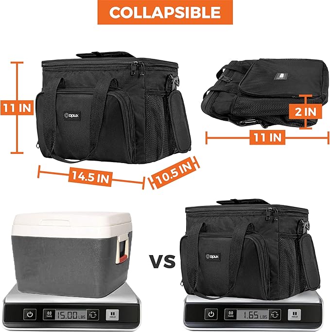 OPUX Soft Cooler Bag, Insulated Collapsible Lunch Cooler Tote - Image 5