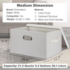 Medium 15" 21 Quart Collapsible Stackable Storage Bins - Image 2