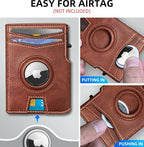 Airtag Wallet for Men, with Money Clip 10 Cards Metal Case Smart Slim Pop Up - Image 4