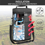 opux 2 Bottle Wine Carrier Tote, Insulated Leakproof Wine Cooler Bag, Wine - Image 2