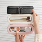 Aveniee Slim Clear Makeup Brush Bag, Small Cosmetic Brush Holder, Mini Toiletry - Image 4