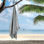 HILLFAIR Cotton Turkish Beach Towels, Quick Dry Lightweight Sand Free Peshtemal - Image 4