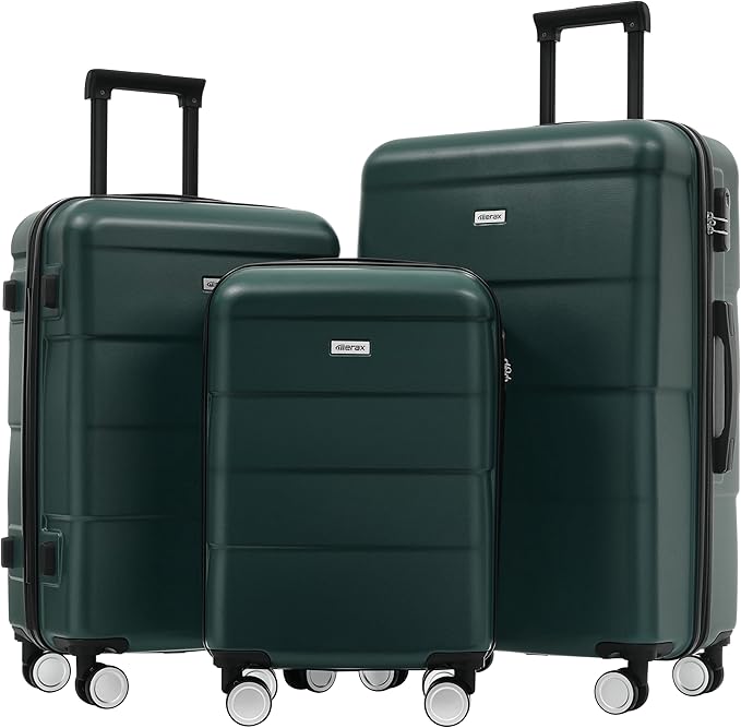 Merax Luggage Sets of 3 Piece Carry on Suitcase Airline Approved, Hardcase by Merax