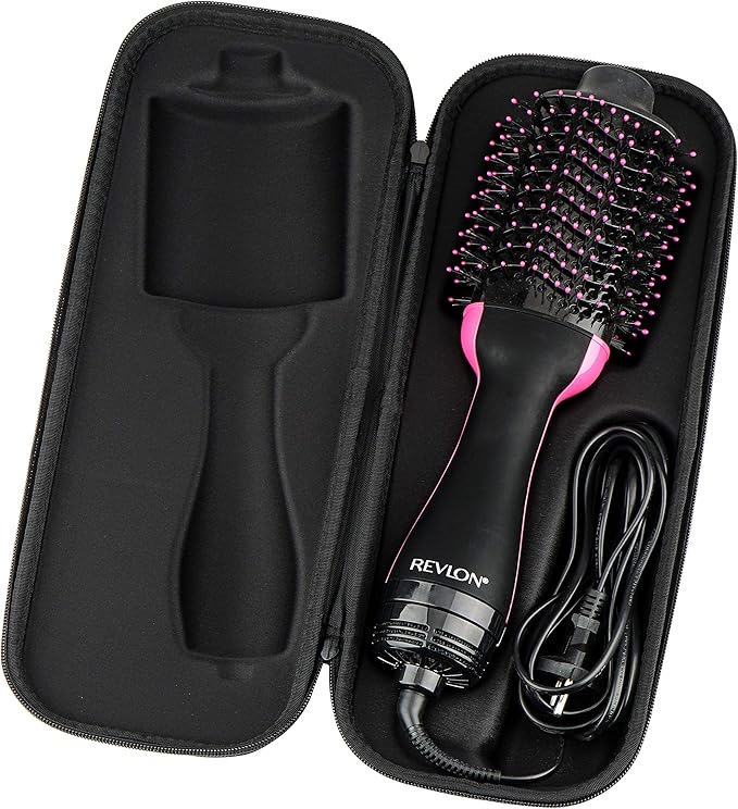 Brappo Hard Portable Travel Case compatibility Revlon One-Step Volumizer Original 1.0 Hair Dryer and Hot Air Brush.(Case Only) (Black)