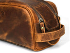 10" Premium Leather Toiletry Travel Pouch - Image 8
