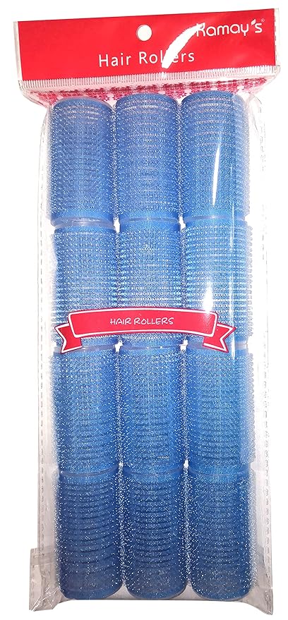 Kamay's Small Size Hair Rollers Curlers Self Grip Holding, For Hairdressing, Design Gripping Sticky Cling Style For DIY Or Salon (25mm/1" 12PCS) Random Color