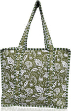 Cotton Quilted Tote Bag for Women – Large Beach & Travel Tote by ThirdEyeExport