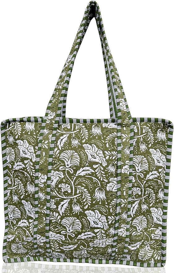 Cotton Quilted Tote Bag for Women – Large Beach & Travel Tote by ThirdEyeExport