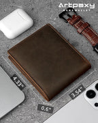 Mens Wallet Genuine Leather Bifold RFID Blocking Wallet - Image 7