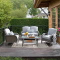 HOOOWOOO Patio Furniture Set, 4 Pieces Outdoor Conversation Set, All Weather by DesignforBetterLife