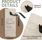 RYIGYWE 1 PCS Black Bow Ribbon Ideas Engagement Gift Wine Bag - Bride to Be Gifts for Bridesmaids Bride Groom Couples Her Him, Wedding Gift for Getting Married Engagement Bridal Shower - A56