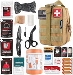 Survival First Aid Kit with Israeli Bandage, Chest Seal, Tactical Military by THRIAID