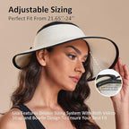 Joywant Womens Sun Visor Hats, Packable Wide Brim Ponytail Beach Hat Straw - Image 4