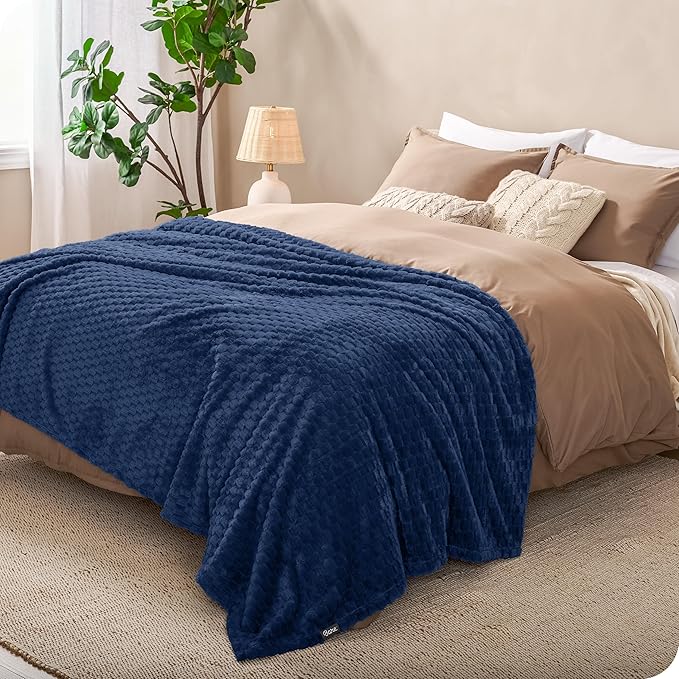Bare Home Textured Fleece Blanket - Image 2