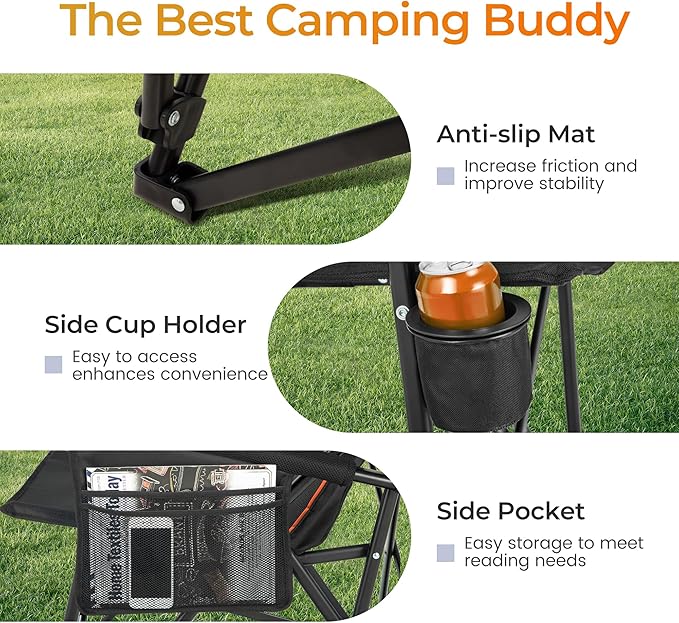 ALPHA CAMP Heavy Duty High Back Camping Chairs - Image 8