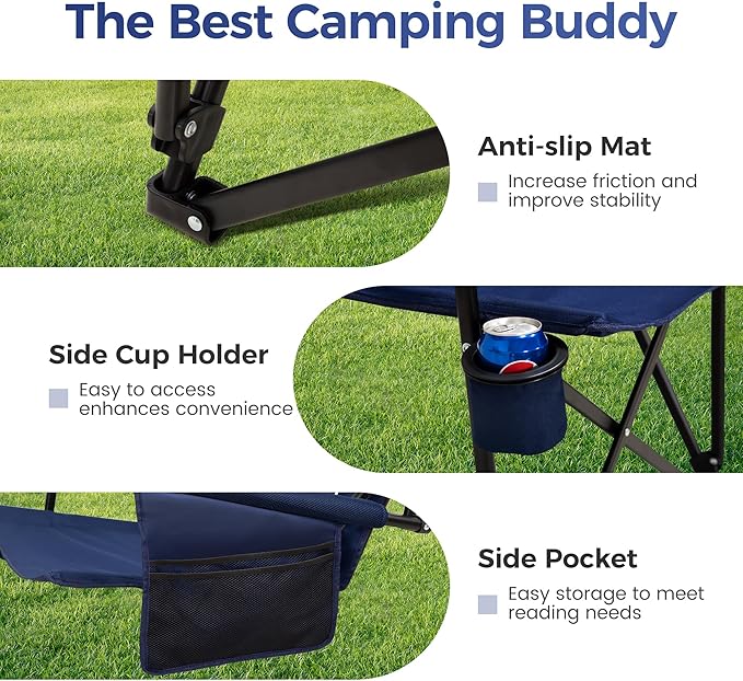 ALPHA CAMP Heavy Duty High Back Camping Chairs - Image 8