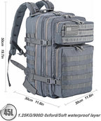 LHI Military Tactical Backpack for Men and Women 45L Army 3 Days Assault Pack - Image 3