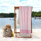 HILLFAIR Cotton Turkish Beach Towels, Quick Dry Lightweight Sand Free Peshtemal - Image 6