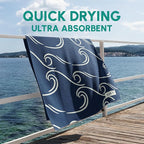 SUN'Y Waffle Microfiber Beach Towel – Sand Free, Quick Dry, Ultra Absorbent - Image 4